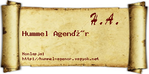 Hummel Agenór névjegykártya